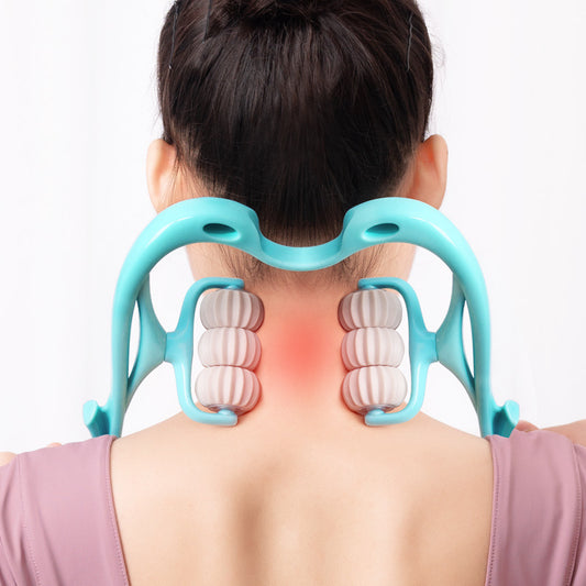 Manual Six-Wheel Neck Massager – Multifunctional Roller Tool for Pain Relief, Relaxation & Muscle Massage Therapy
